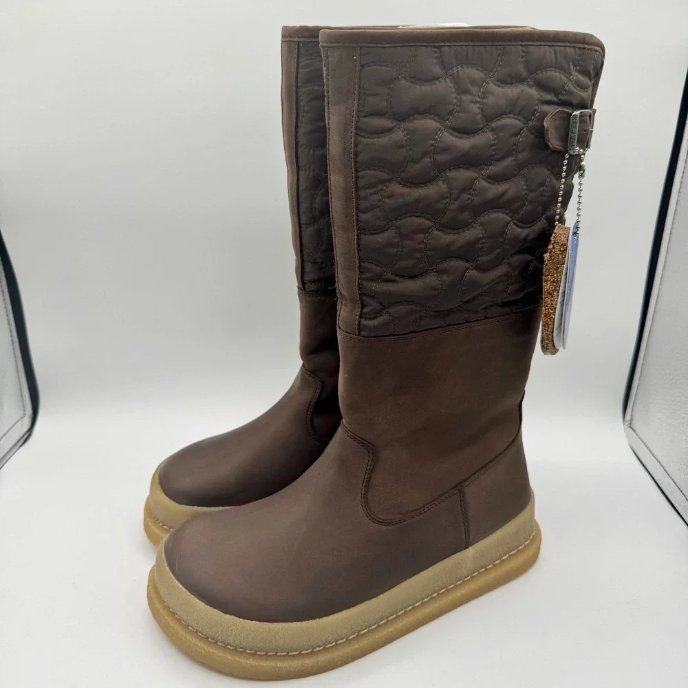 Birkenstock Iskut‎ Boots Women's Size 7 EU 38 Brown Leather Fleece-Lined